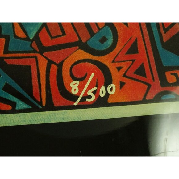 Gina Kuwamura Art Tiles Pair Singing Wind and Hopi Kachina Sunface 12x12in - Picture 5 of 13